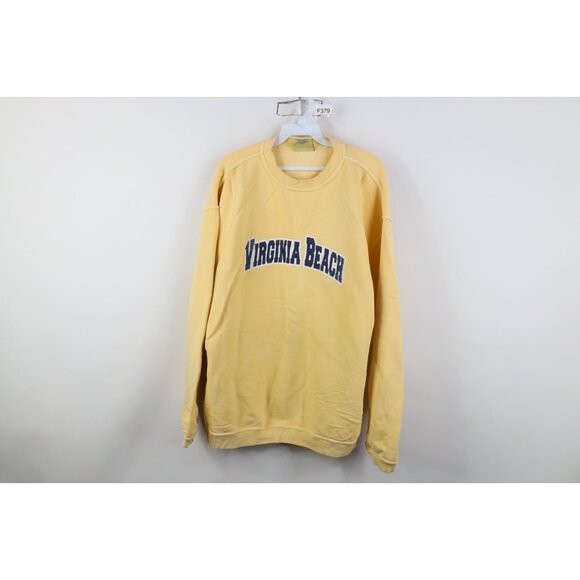 Vintage Tops - Vtg 90s Streetwear Womens Large Distressed Pigment Dye Virginia Beach Sweatshirt